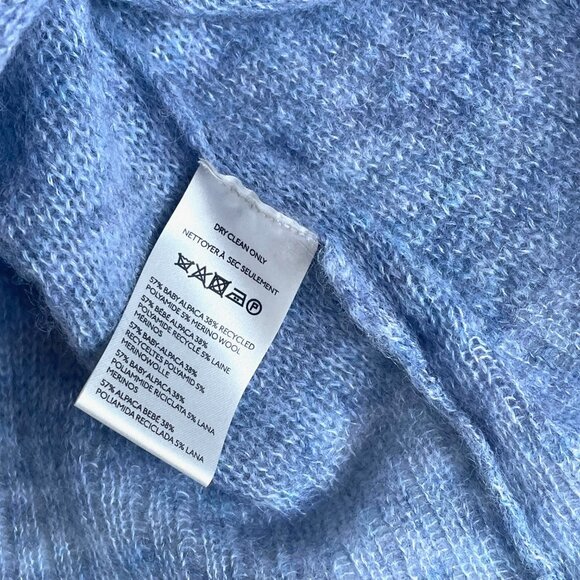 Free People Bali Samara One-Shoulder Sweater Celeste Alpaca Blend Tunic Blue - Picture 9 of 11